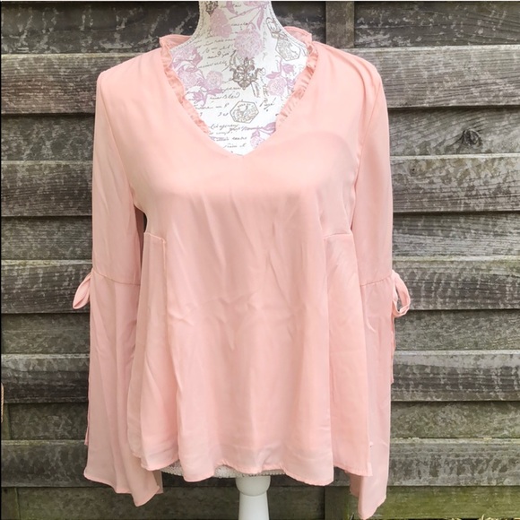 Baby Pink Long Sleeve Blouse - Picture 1 of 4